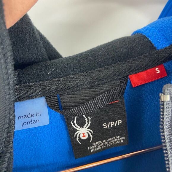 Spyder Soft Shell Blue Full Zip Hooded Jacket NWT Mens S - Picture 2 of 5